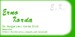 erno korda business card